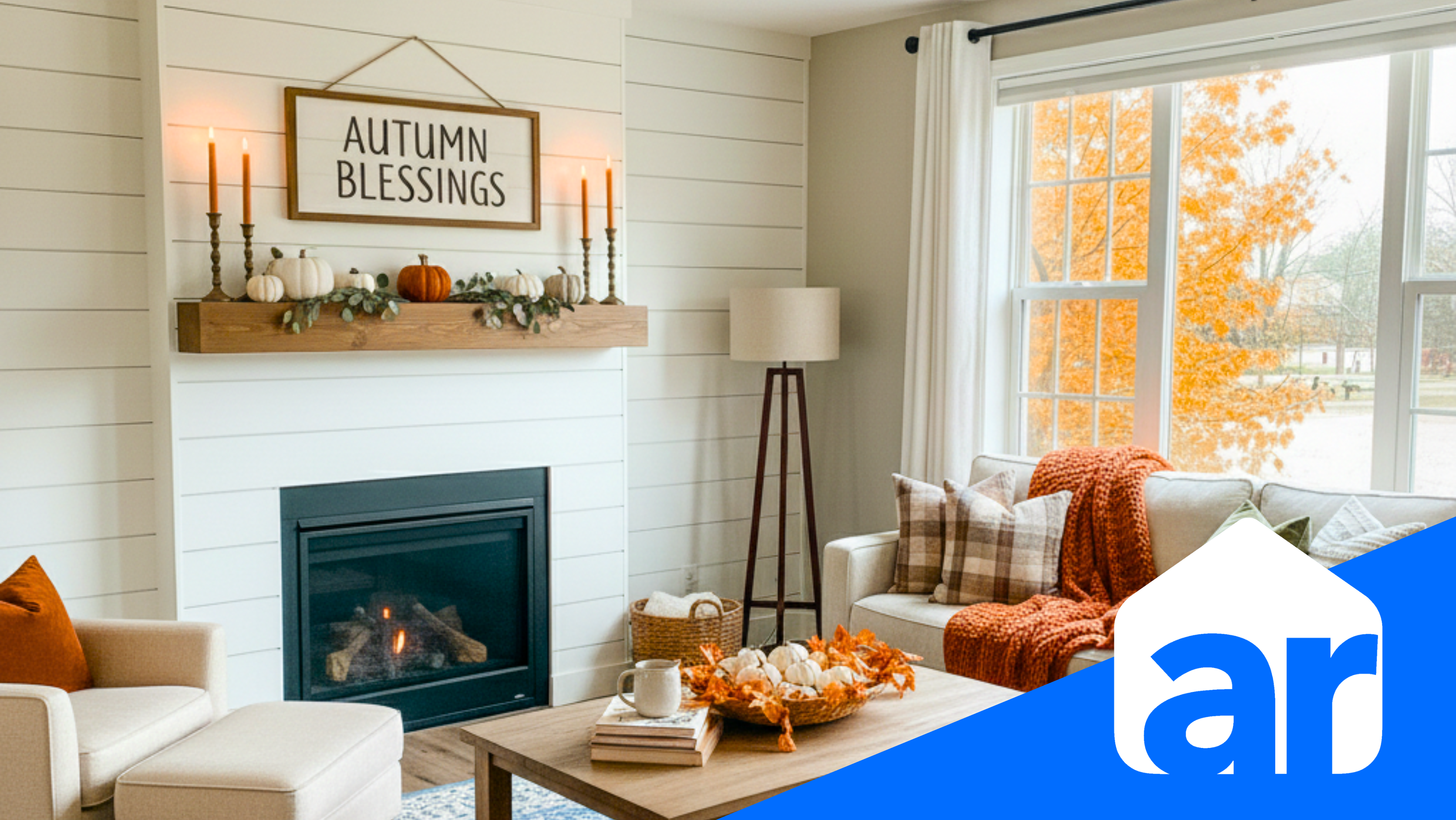 photo of home interior with fall decor